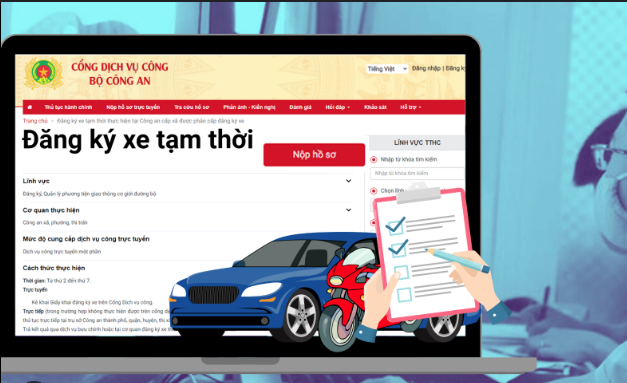 Đăng ký xe tạm thời tại Công an cấp huyện